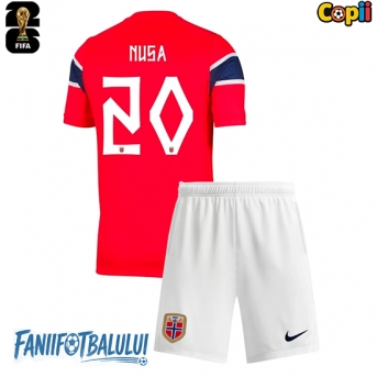 Norvegia Antonio Nusa #20 Echipament de Fotbal Replică Mondial 2026 Copii Acasa (+ Șorturi)